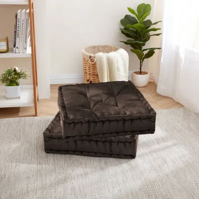 Sweet Home Collection Large Floor Pillow Reversible Meditation Yoga Cushion In Brown