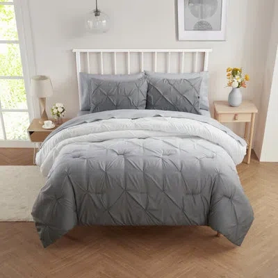 Sweet Home Collection Loralie Ombre Bed In A Bag Comforter Set In Gray