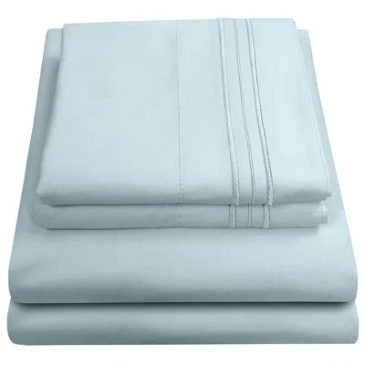 Sweet Home Collection Luxurious Classic Soft Solid 1800 Series Microfiber Sheet Set, Various Colors And Sizes In Light Blue