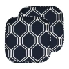 Sweet Home Collection Mirage Hexagonal Memory Foam No Slip Back 16" X 16" Chair Pad Cushion In Blue