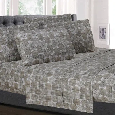 Sweet Home Collection Monaco 6-piece Geometric Sheet Set In Light Brown;light Brown