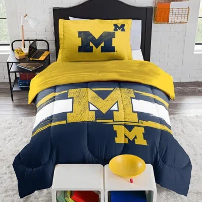 Sweet Home Collection Ncaa Michigan Wolverines Officially Licensed Comforter & Sham Set