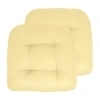 Sweet Home Collection Patio Cushions Indoor/outdoor Reversible Chair Pads Tufted 19" X 19" In Yellow