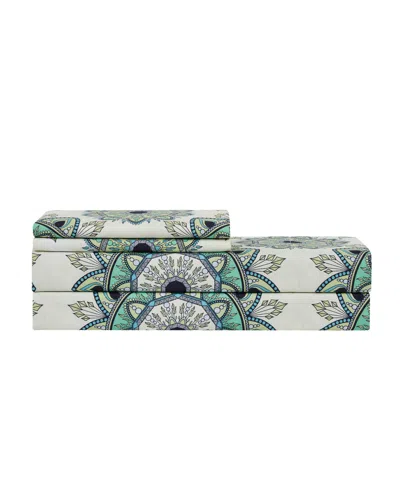 Sweet Home Collection Printed Double Brushed 1500-thread Count Soft Microfiber 4-pc. Sheet Set, King In Green