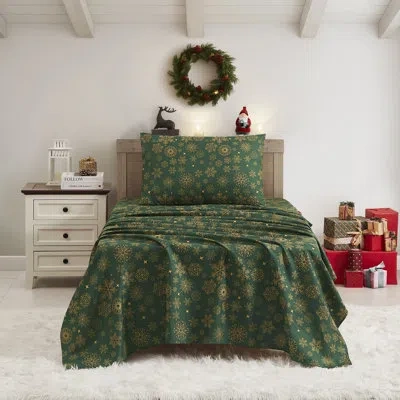 Sweet Home Collection Printed Holiday Sheet Sets, Easy Care, Soft & Wrinkle-resistant Holiday Bedding - Snowflakes