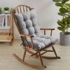 Sweet Home Collection Rocking Chair Cushion 2 Piece Tufted Non Slip Set Of Upper And Lower Cushions In Silver
