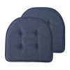 Sweet Home Collection Solid Color U Shaped Memory Foam 17" X 16" Chair Cushions In Blue