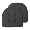Sweet Home Collection Solid Color U Shaped Memory Foam 17" X 16" Chair Cushions In Gray