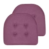 Sweet Home Collection Solid Color U Shaped Memory Foam 17" X 16" Chair Cushions In Purple