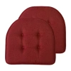 Sweet Home Collection Solid Color U Shaped Memory Foam 17" X 16" Chair Cushions In Red