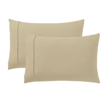 Sweet Home Collection Solid Flannel Pillowcases Ultra Soft By  In Beige