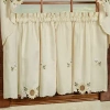 Sweet Home Collection Sunflower Cream Embroidered 2-pc. Rod Pocket Window Tier In Sand