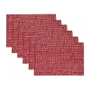Sweet Home Collection Two Tone 100% Cotton Woven 6-pc. Placemat In Red