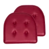 Sweet Home Collection U-shape Faux Leather No Slip Memory Foam Chair Cushion 16" X 17" In Red
