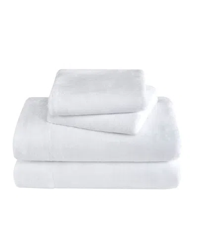 Sweet Home Collection Ultra Soft Microplush Solid Fleece 4-pc. Sheet Set, Full In White