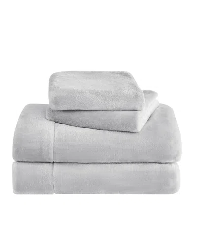 Sweet Home Collection Ultra Soft Microplush Solid Fleece 4-pc. Sheet Set, Queen In Gray