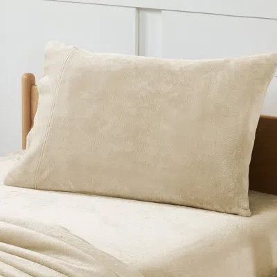 Sweet Home Collection Ultra Soft Microplush Solid Fleece Sheet Set In Beige