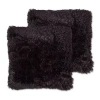 Sweet Home Collection Very Soft & Comfy Plush Long Faux Fur 18" X 18" Throw Pillows 2 Pack In Black
