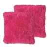 Sweet Home Collection Very Soft & Comfy Plush Long Faux Fur 18" X 18" Throw Pillows 2 Pack In Pink