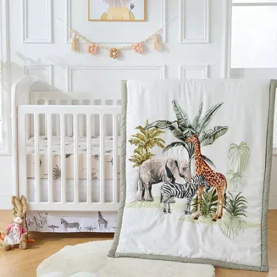 Sweet Home Collection Wild Safari 4 Piece Nursery Baby Crib Bedding Set In Multi