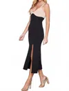 Sweet Lemon Color Block Bodycon Dress In Black/cream In Multi