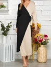 Sweet Lemon Lettie Wrap Duster Cardigan In Beige Black In Black