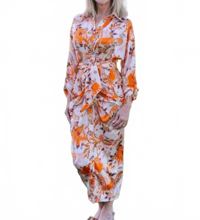 Sweet Lemon Sunrise Serenade Midi Dress In White Multi