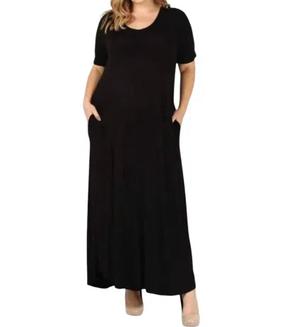 Sweet Lindsey Short Sleeve Maxi Dress In Black