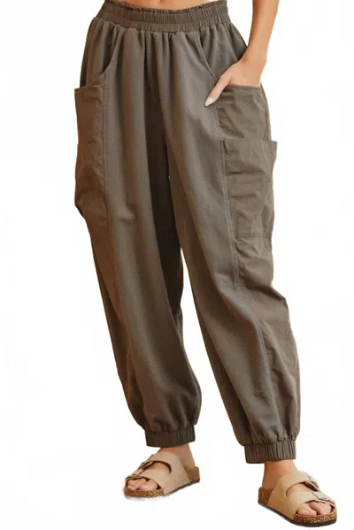 Sweet Lovely By Jen Casual Comfy Wide-leg Harmes Joggers In Stone Charcoal In Multi