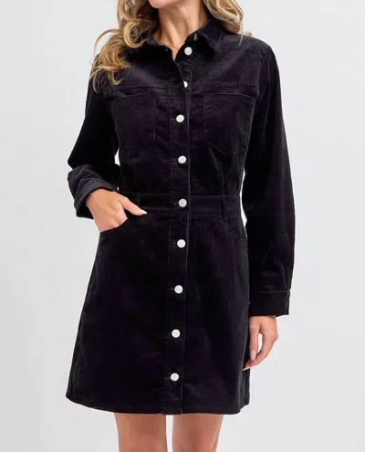 Sweet Lovely By Jen Corduroy Mini Dress In Black