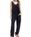 Sweet Lovely By Jen Mineral Washed Jumpsuit In Black In Black