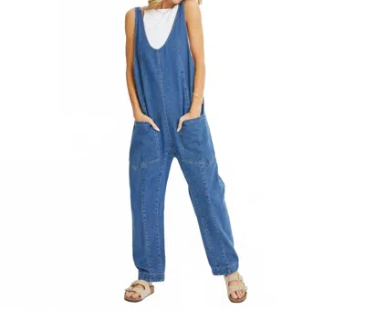 Sweet Lovely By Jen One-and-done Jumpsuit Overall In Demin Blue