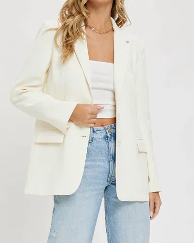 Sweet Lovely By Jen Oversized Blazer In Cream