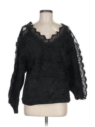 Pre-owned Sweet Lovely By Jen Pullover Sweater In Black