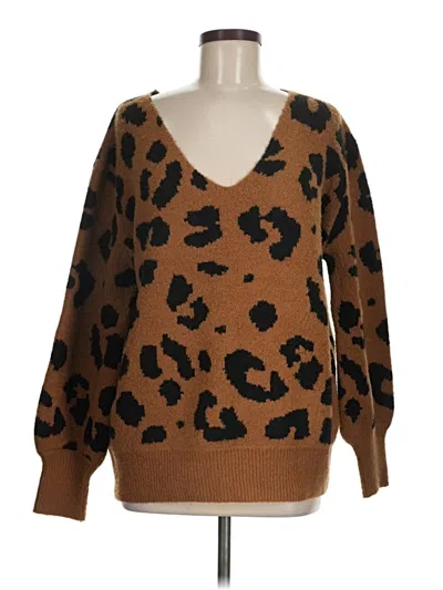 Pre-owned Sweet Lovely By Jen Pullover Sweater In Brown