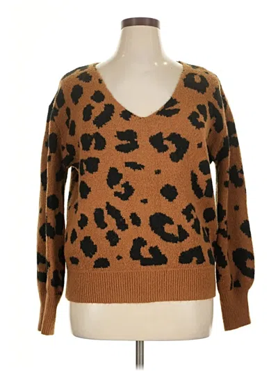 Pre-owned Sweet Lovely By Jen Pullover Sweater In Brown