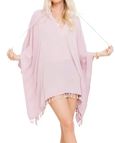 Sweet Lovely By Jen Women's Lightweight Hooded Swimsuit Cover Up In Mauve In Animal Print