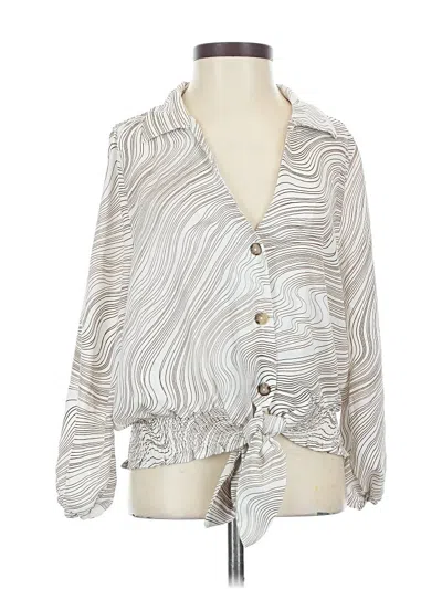 Pre-owned Sweet Rain 3/4 Sleeve Blouse In Silver