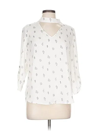 Pre-owned Sweet Rain 3/4 Sleeve Blouse In White