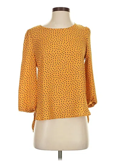 Pre-owned Sweet Rain 3/4 Sleeve Blouse In Yellow