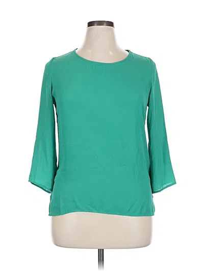 Pre-owned Sweet Rain 3/4 Sleeve Top Green Boatneck Tops