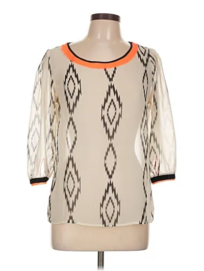 Pre-owned Sweet Rain 3/4 Sleeve Top Ivory Boatneck Tops In White