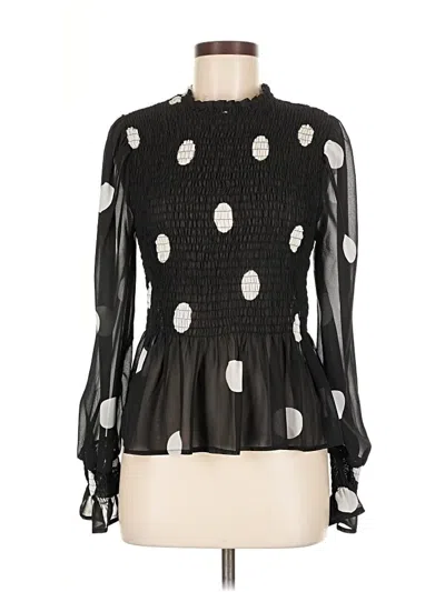 Pre-owned Sweet Rain Long Sleeve Blouse In Black