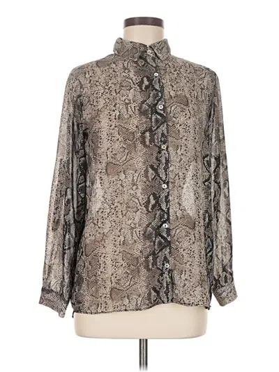 Pre-owned Sweet Rain Long Sleeve Blouse In Gray