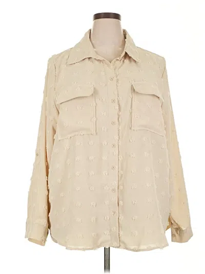 Pre-owned Sweet Rain Long Sleeve Blouse In Ivory
