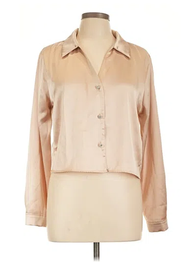 Pre-owned Sweet Rain Long Sleeve Blouse In Tan