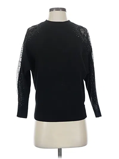 Pre-owned Sweet Rain Long Sleeve Top Black Crew Neck Tops