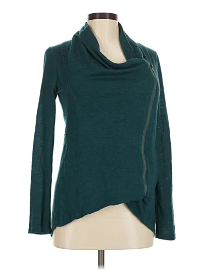 Pre-owned Sweet Rain Long Sleeve Top Teal Cowl Neck Tops