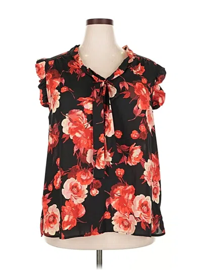 Pre-owned Sweet Rain Short Sleeve Blouse In Black