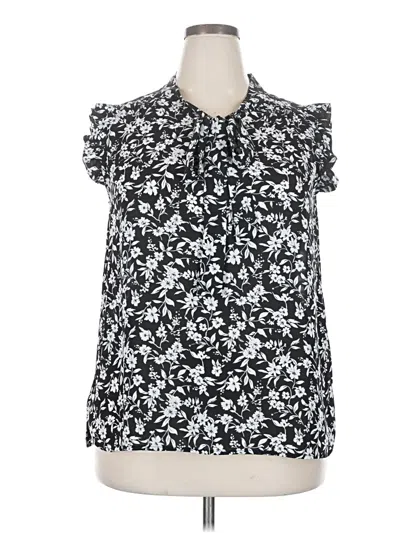 Pre-owned Sweet Rain Short Sleeve Blouse In Black